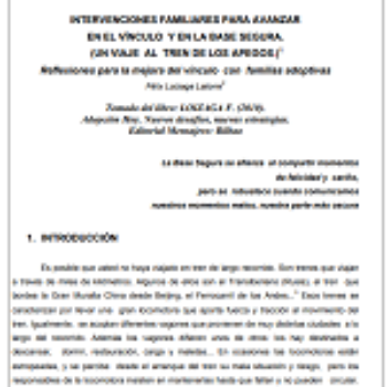 Intervenciones familiares para avanzar en el vínculo y en la base segura. Un viaje al tren de los apegos