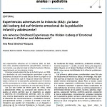 Experiencias adversas en la infancia(EAI): ¿la base del iceberg del sufrimiento emocional de la población infantil y adolescente?